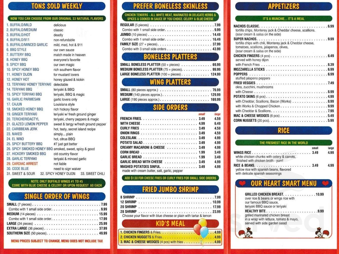 Menu for Southern Wings Express in West Haven, CT | Sirved
