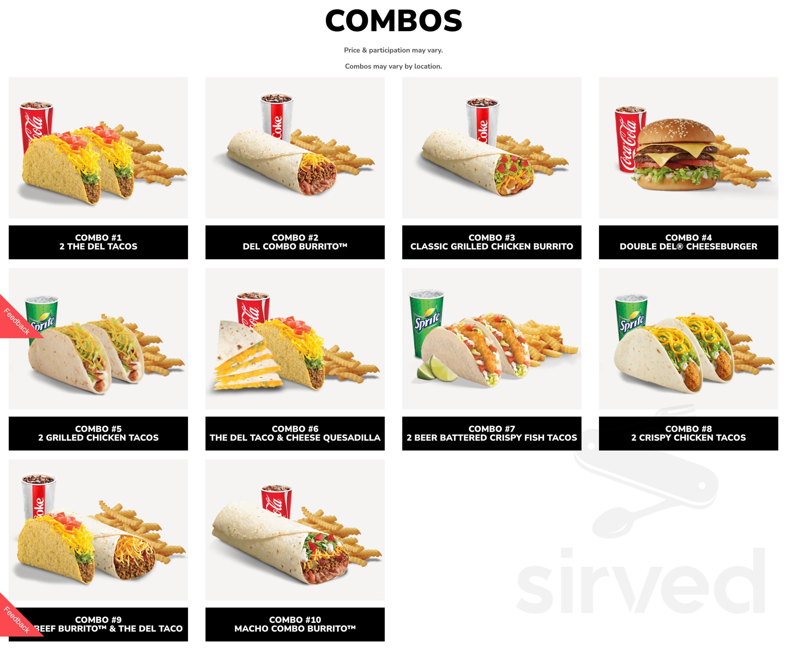 Del Taco Menu 2024