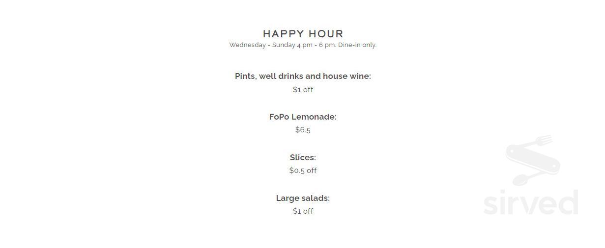 CHAR happy hour menu in Portland, Oregon