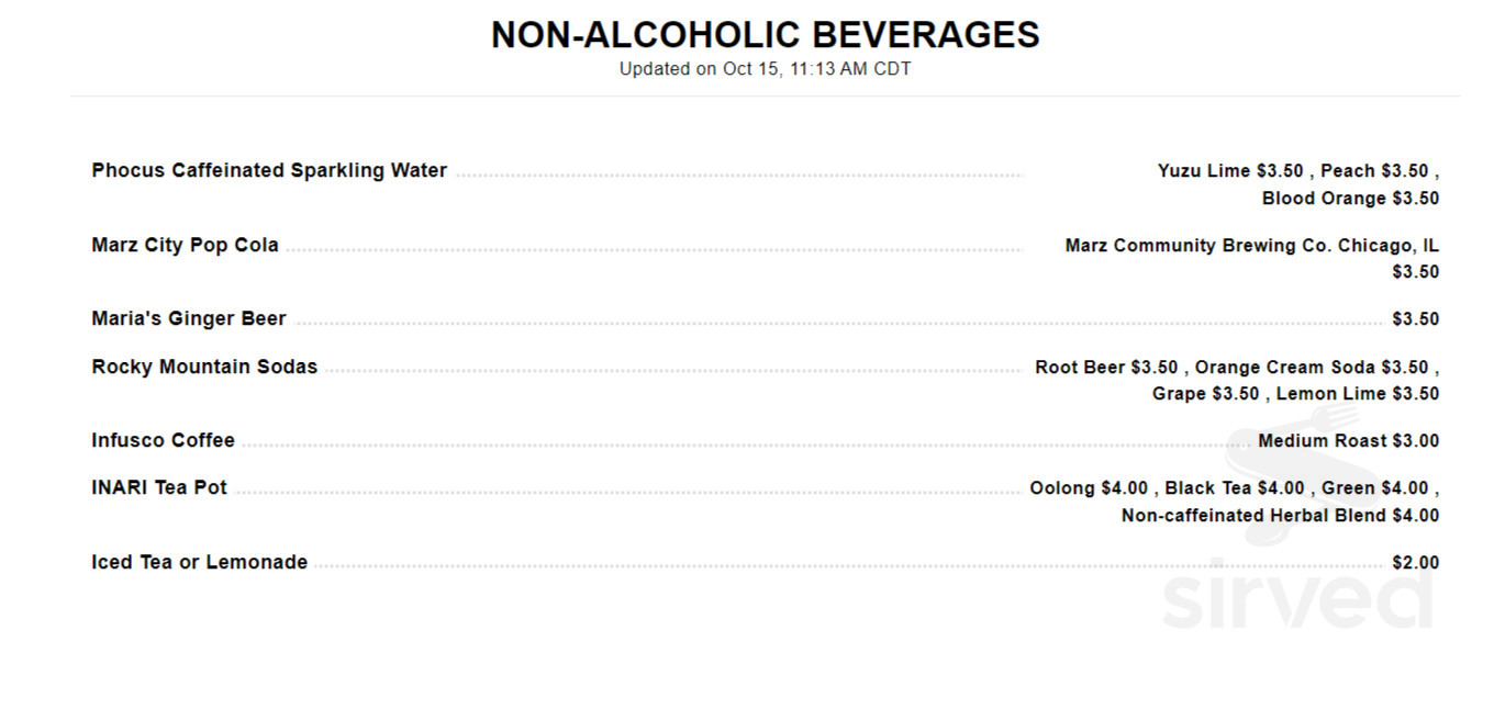 Menu for Bare Bones Gastropub in La Porte, IN | Sirved