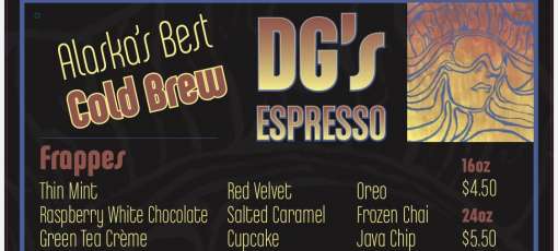 Menu for DG's espresso in Anchorage, AK | Sirved