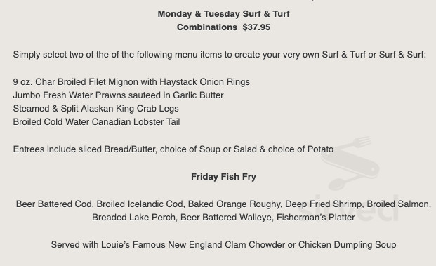 Menu for Butler Inn of Pewaukee in Pewaukee, WI | Sirved