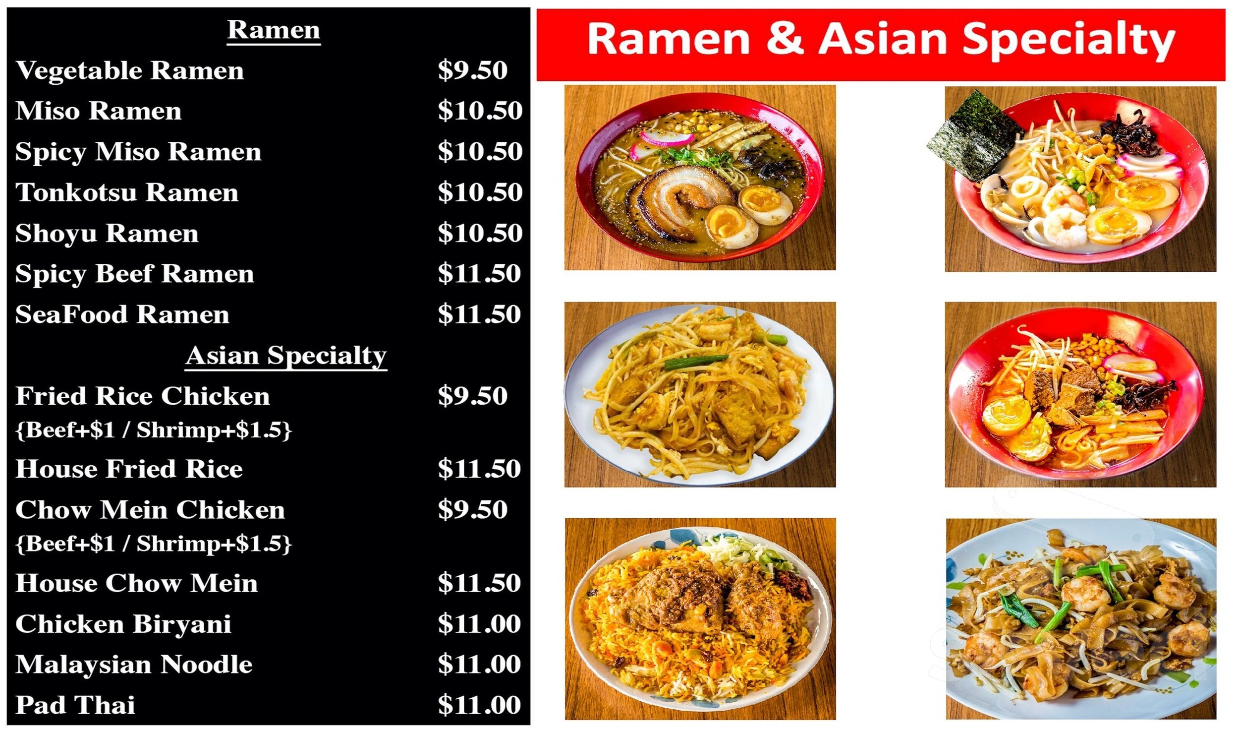 NoRa Asian Fresh menu in Phoenix, Arizona, USA