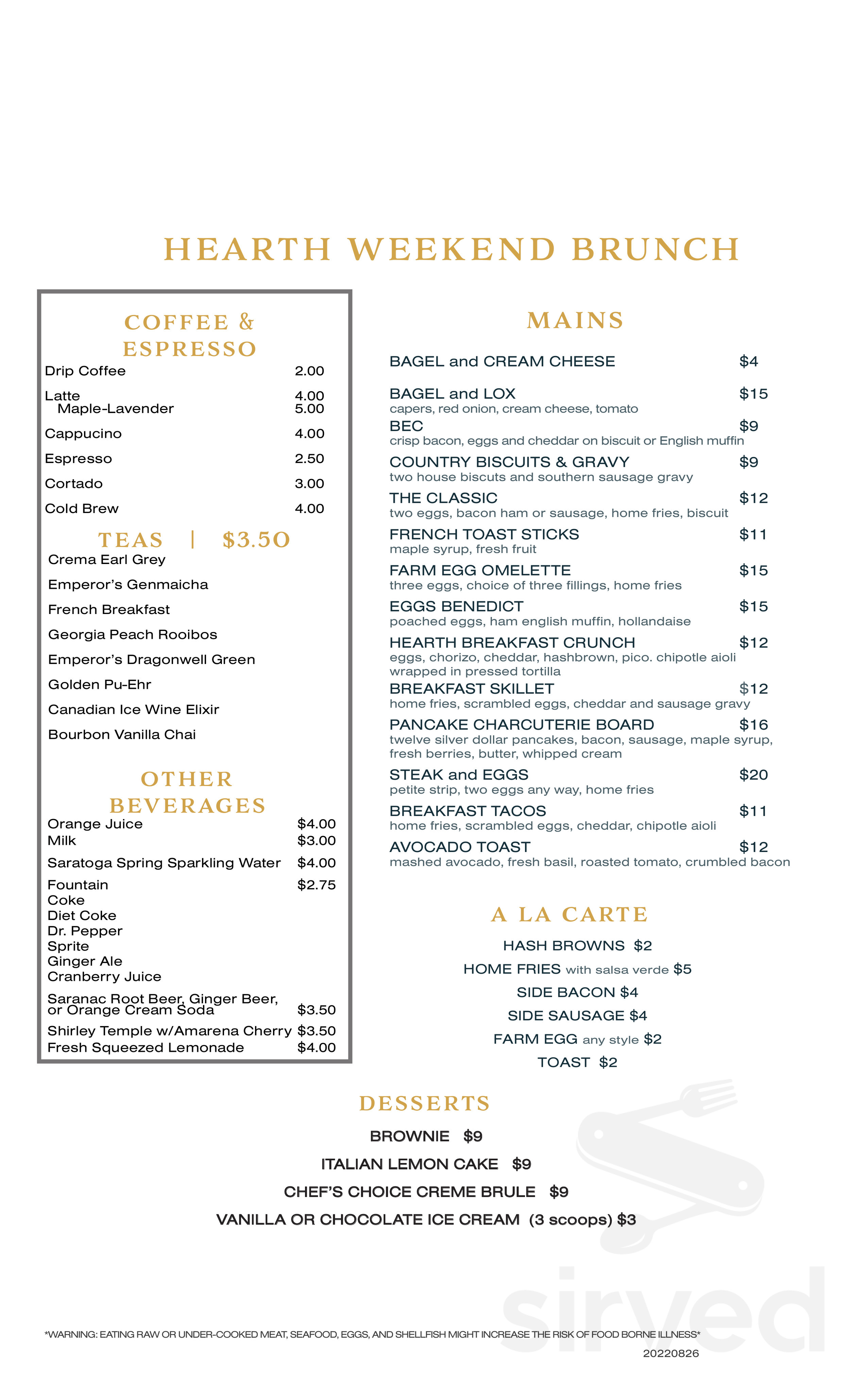 Matones Menu Hearth of Malone menu in Malone, New York, USA