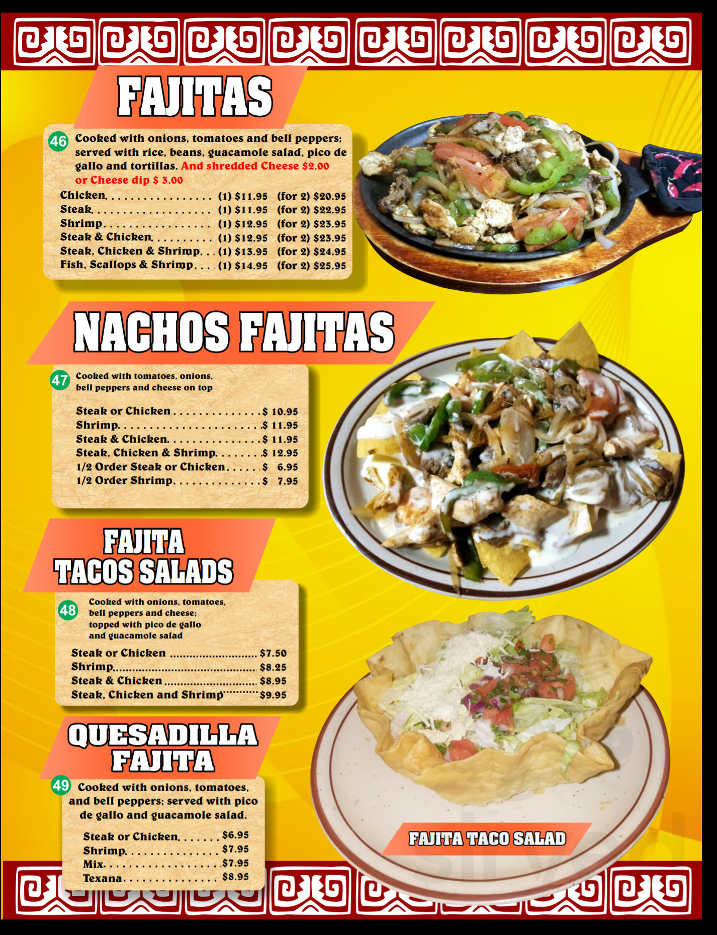 Tenampa Mexican Restaurant menus in Darlington, South Carolina, United ...