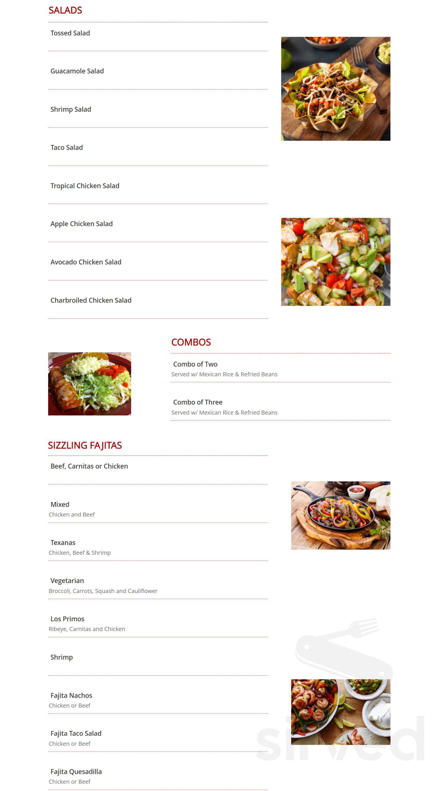 Menu Colonie NY's Margarita City Mexican Grill And Bar Sirved