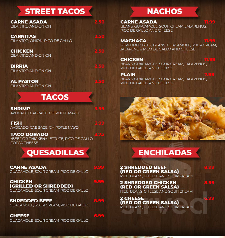 El Norte Taco Shop menu in Las Vegas, Nevada, USA