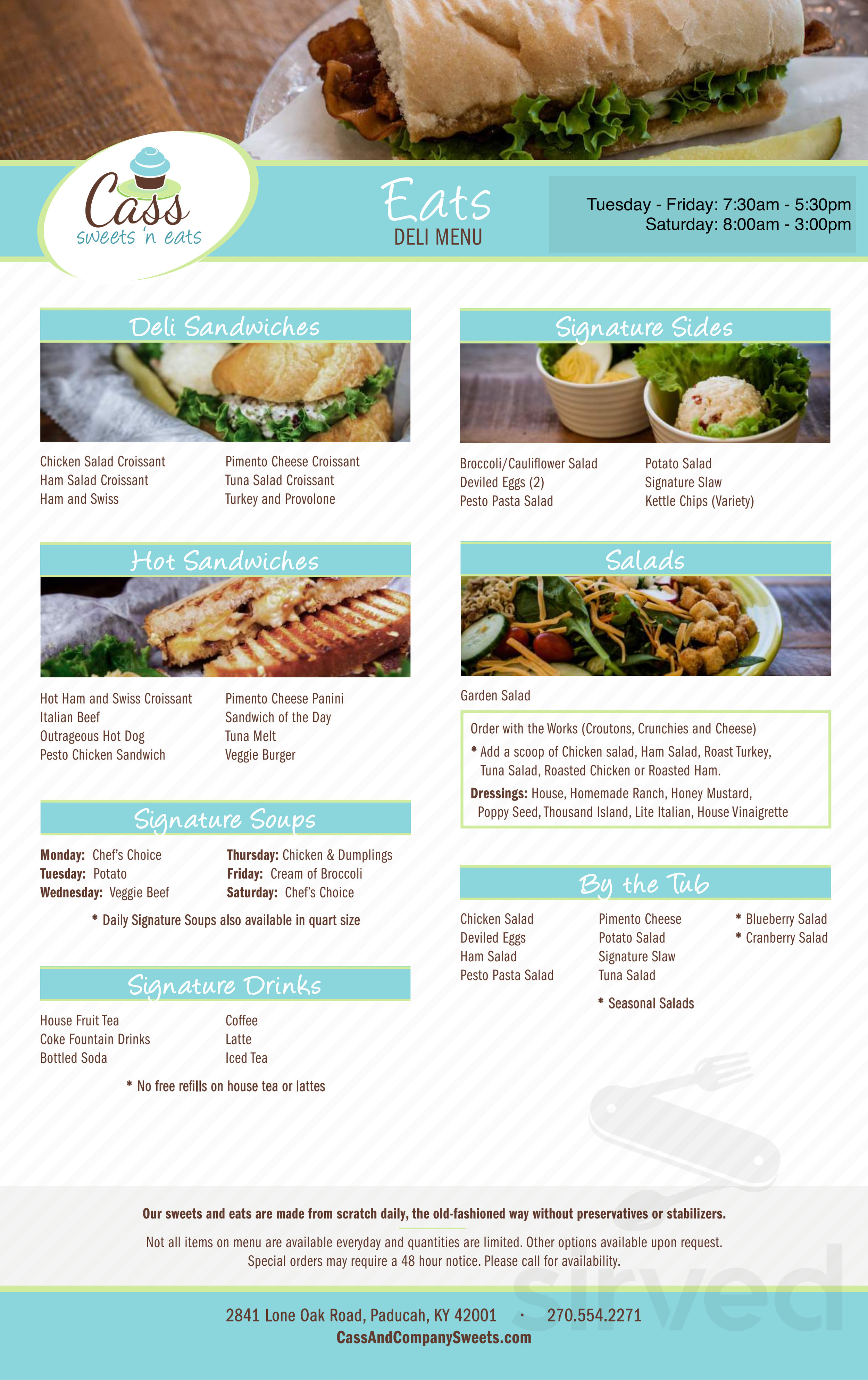Cass & Co menus in Paducah, Kentucky, United States