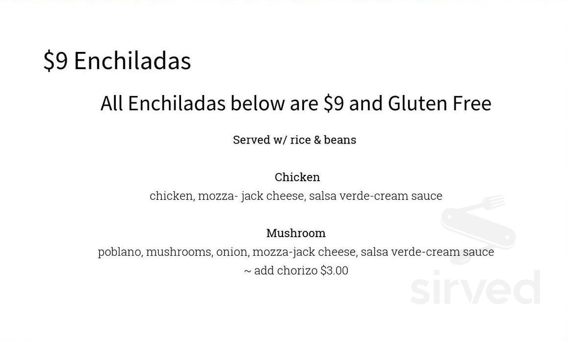 Fernando's Pub menu in Kelowna, British Columbia