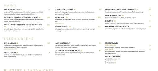 Menu for Cactus Club Cafe First Canadian Place - Vancouver, BC | Sirved