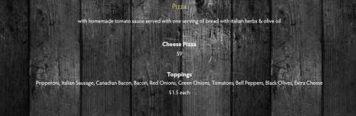 Sapore Grill menu in Double Springs, Alabama, USA