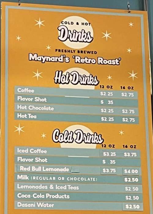 Maynard's Donuts & Coffee menu in Pensacola, Florida, USA