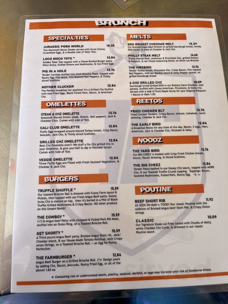 The Funny Farm Restaurant menu in San Jose, California, USA The Funny Farm Restaurant menu in San Jose, California, USA