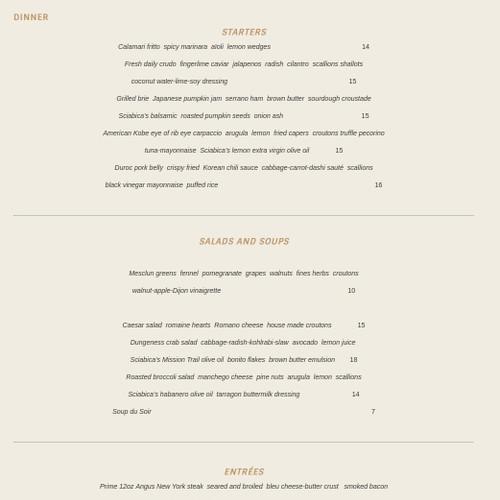 Dewz Restaurant menu in Modesto, California, USA