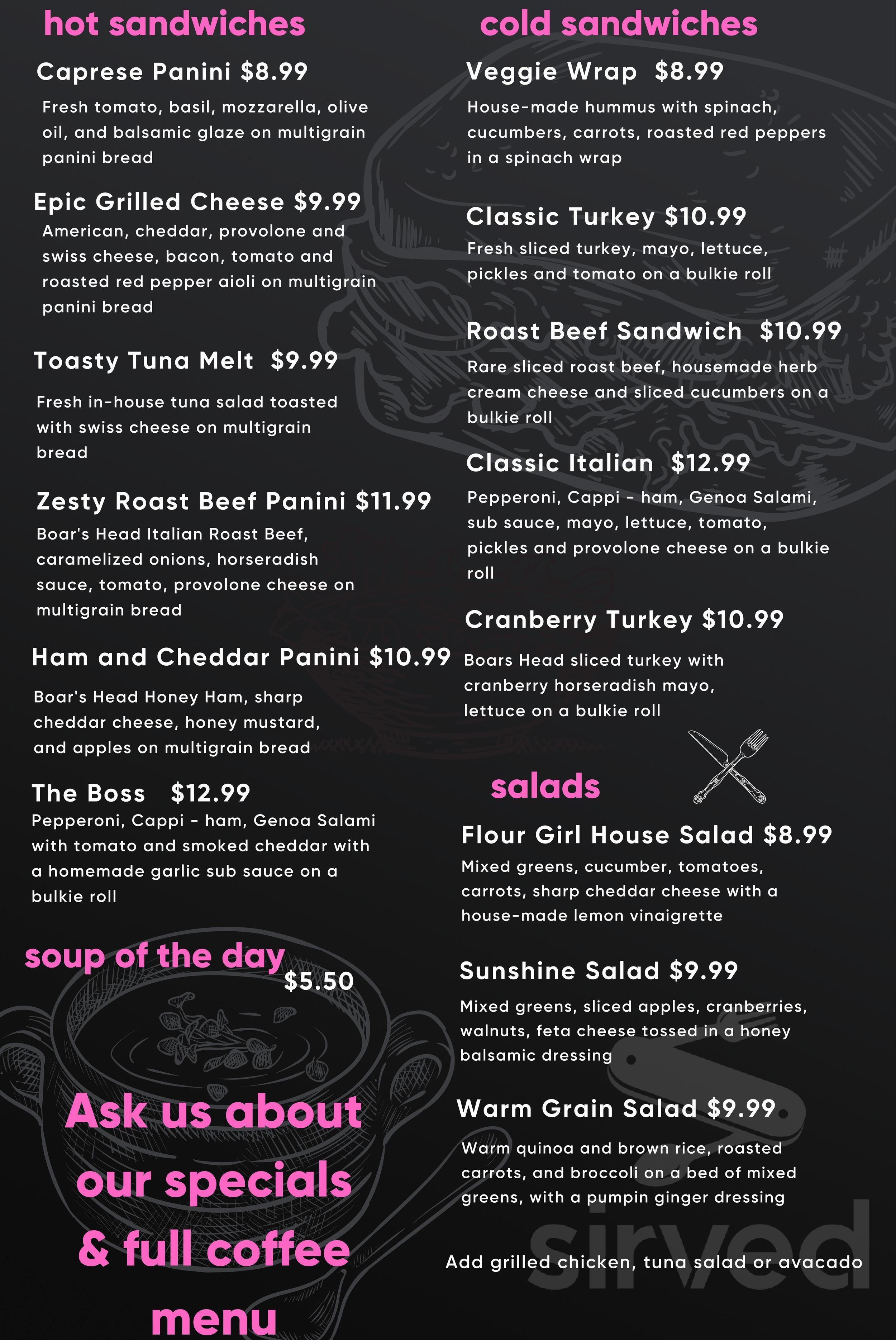 Menu - Hebron CT's The Flour Girl Cafe | Sirved