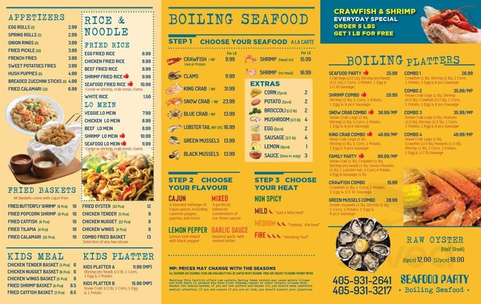 Seafood Party Midwest City menu in Midwest City, Oklahoma, USA