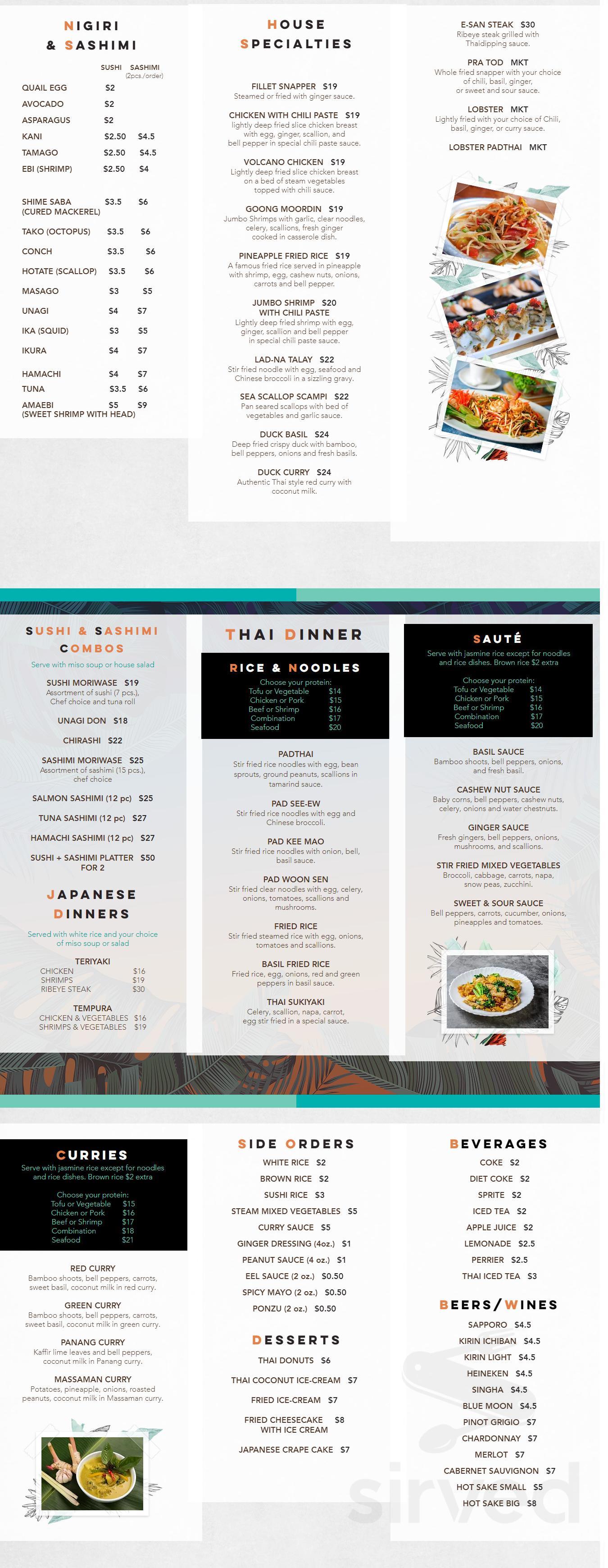 BAITONG Thai & Sushi Bar Restaurant menu in Pembroke Pines, Florida, USA
