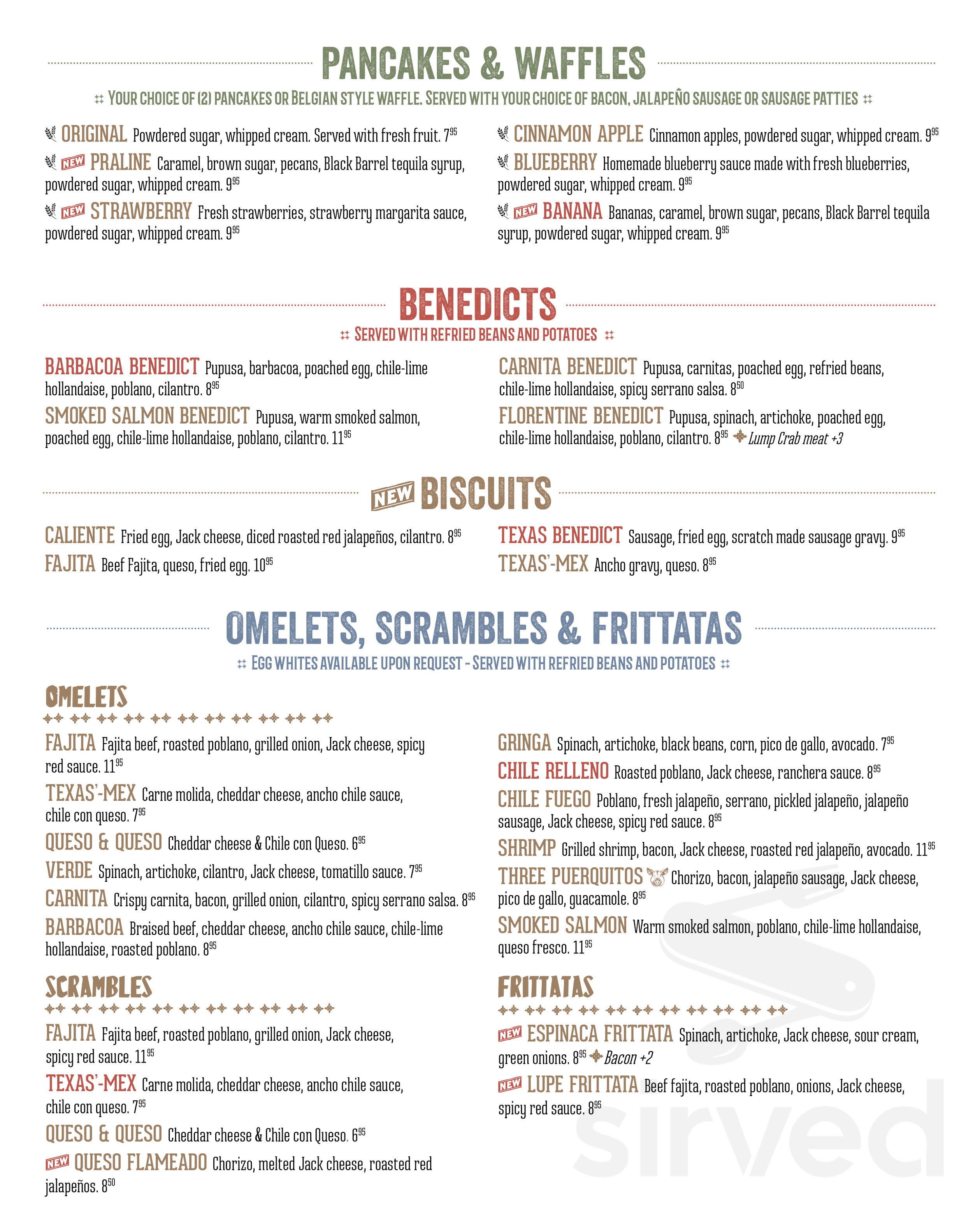 Menu New Braunfels TX's Lupe Tortilla Mexican Restaurants (Now Open