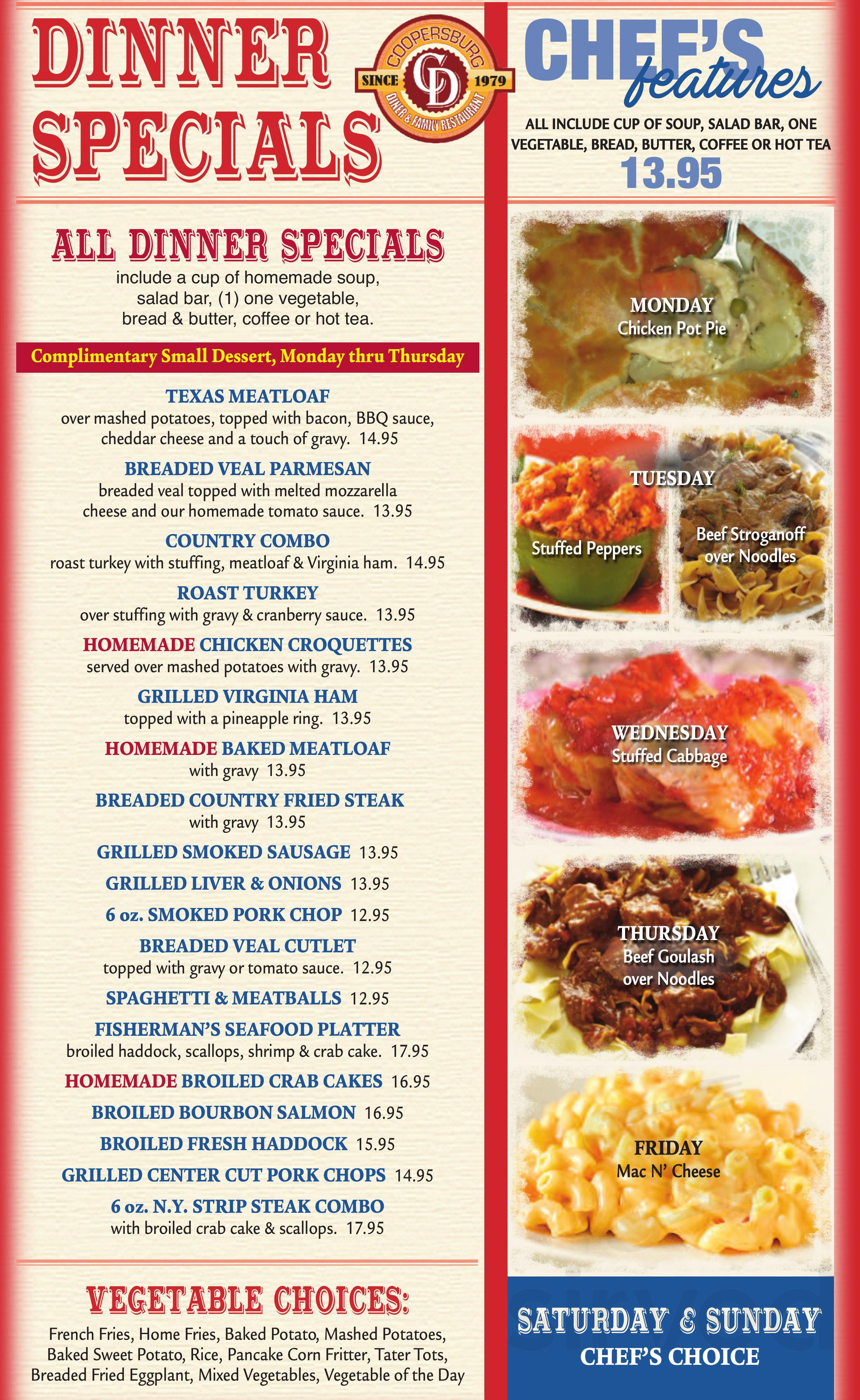 Coopersburg Diner menu in Coopersburg, Pennsylvania, USA