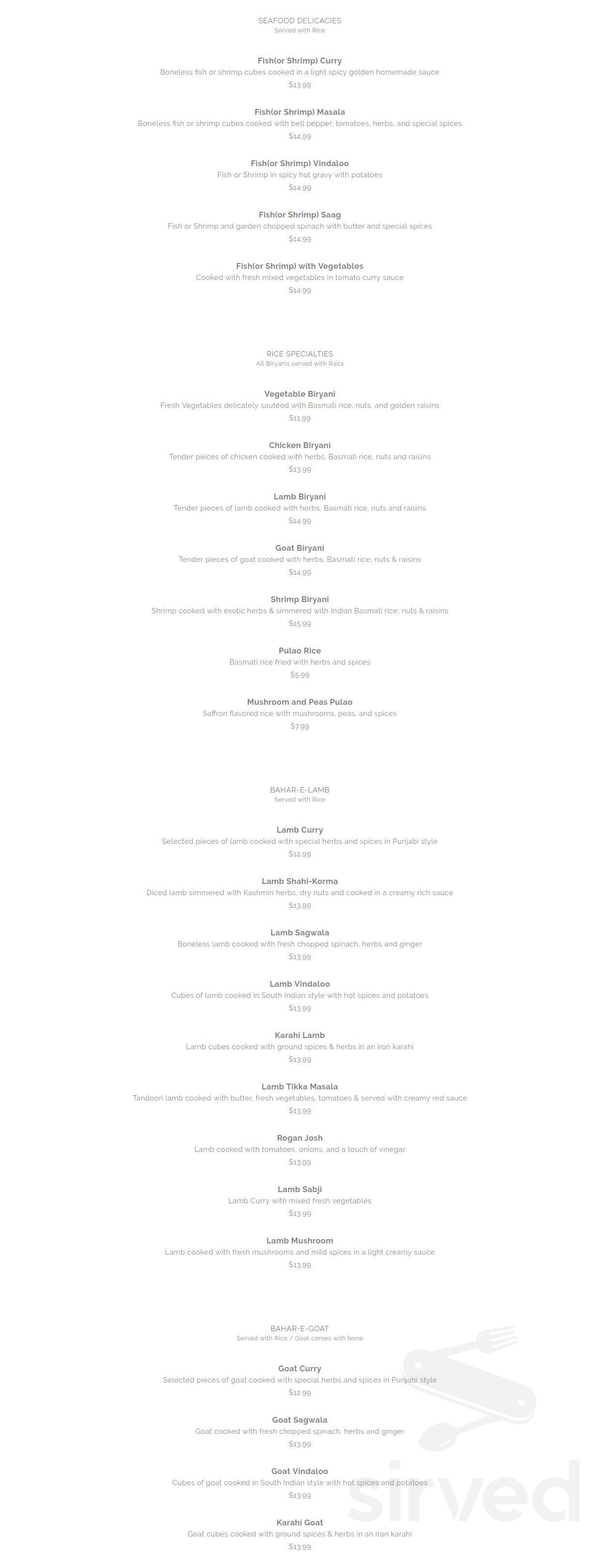 India Palace Menu In Ames Iowa USA