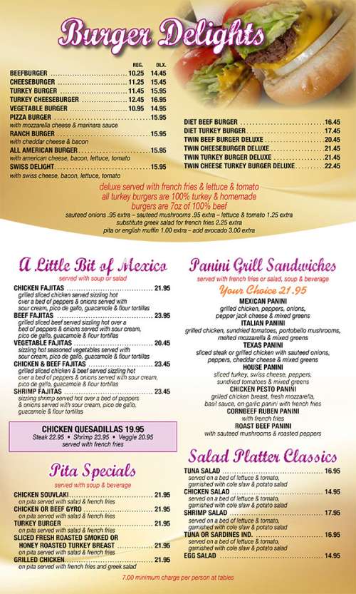 Celebrity Diner menu in Syosset, New York, USA