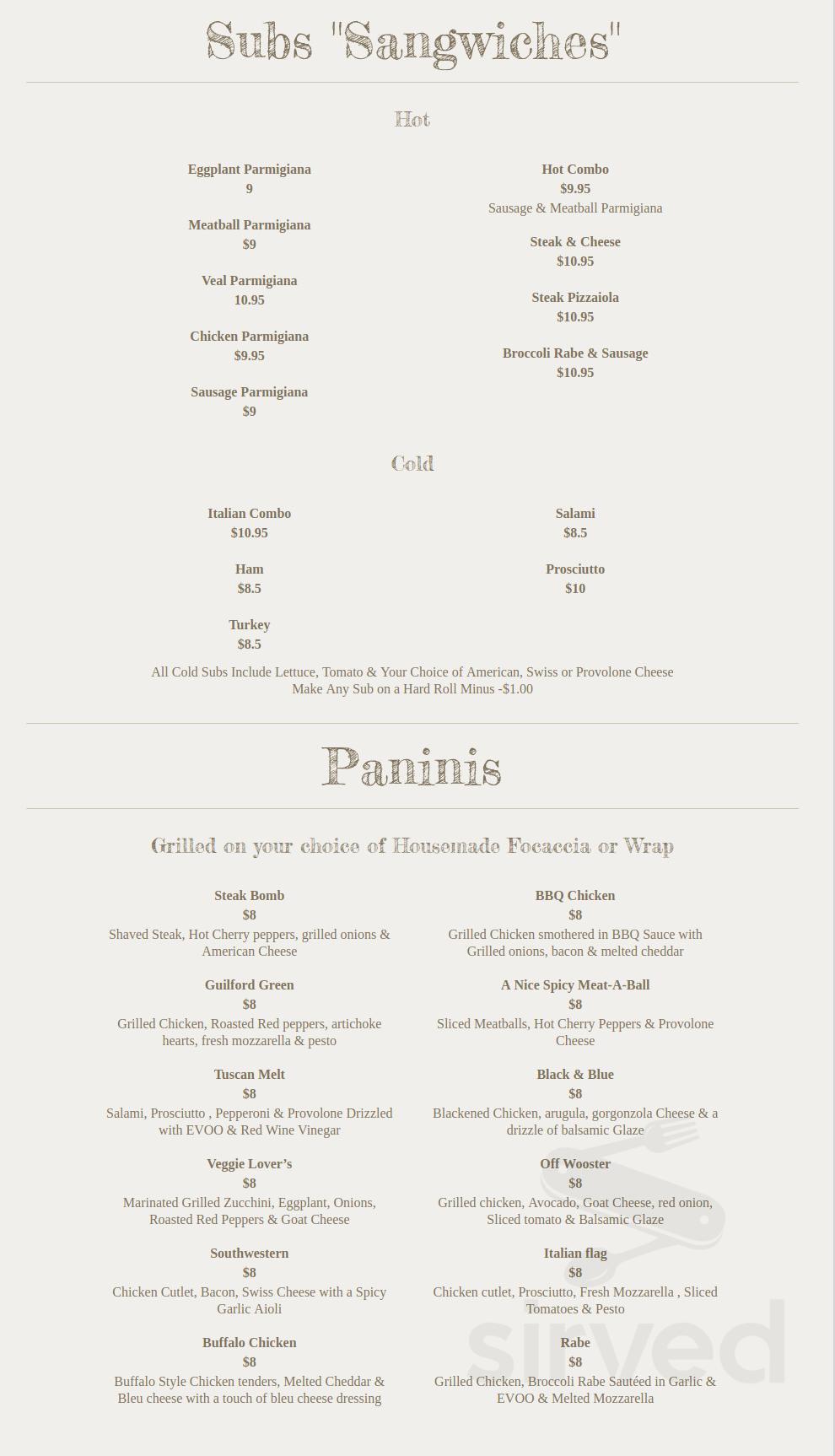 Rocco's Off Wooster Pizza,Delivery & Italian Restaurant menu in Guilford, Connecticut