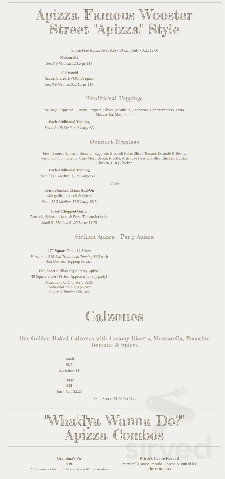 Rocco's Off Wooster Pizza,Delivery & Italian Restaurant menu in Guilford, Connecticut