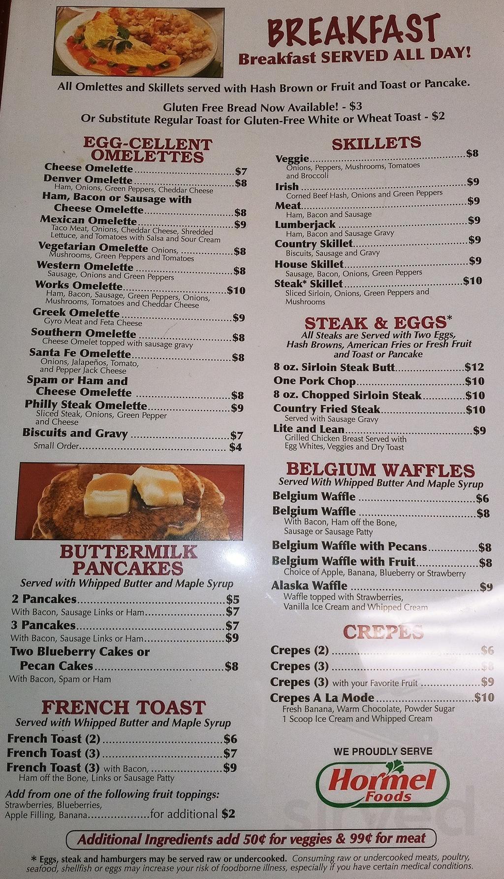 Barley's Family Restaurant menu in Austin, Minnesota, USA