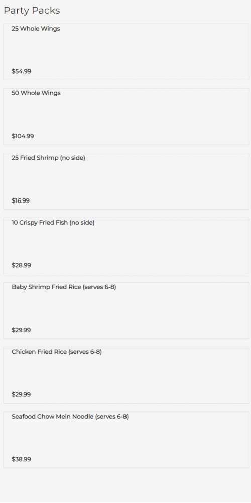 Q Wings, Seafood, & Boba menu in Houston, Texas, USA