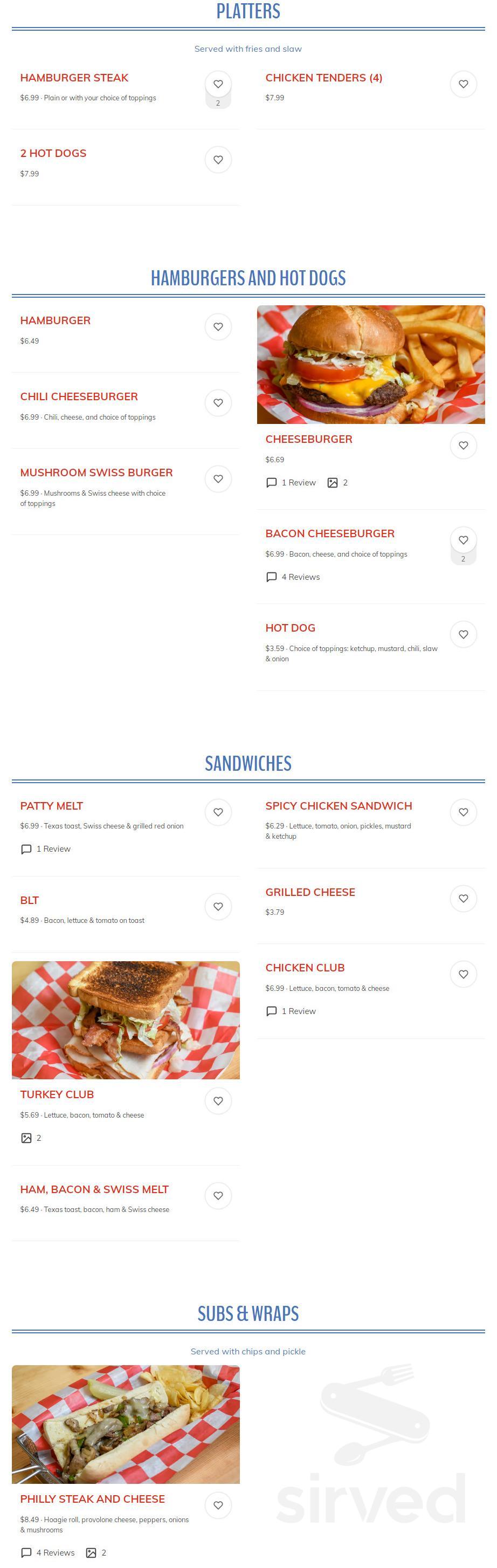 Harmony Korner menu in Brevard, North Carolina, USA