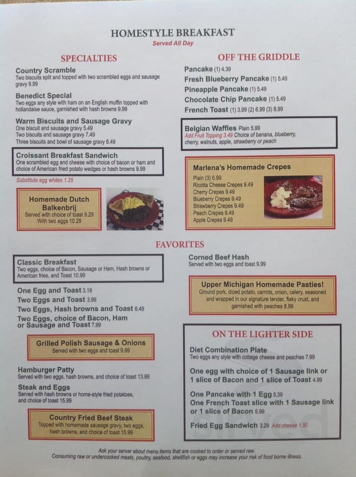 Marlena’s Bistro and Pizzeria menus in Holland, Michigan, United States
