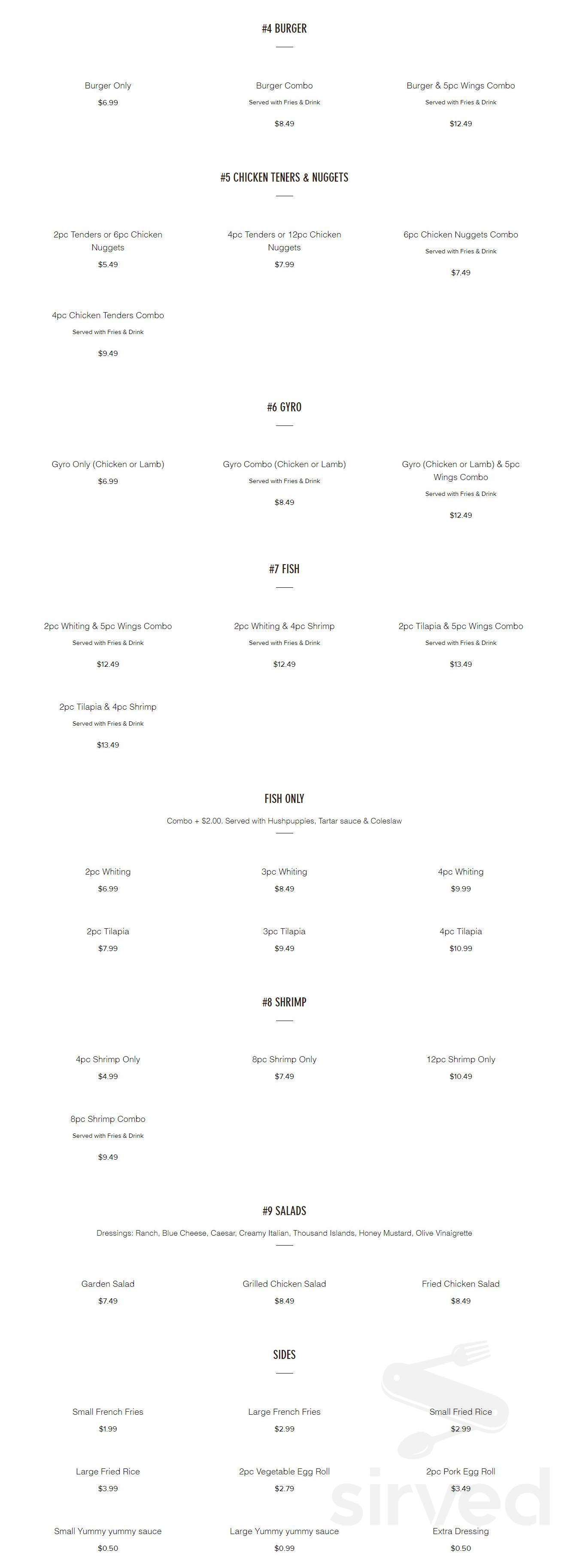 Rico's Hibachi & Wings menu in Fayetteville, USA