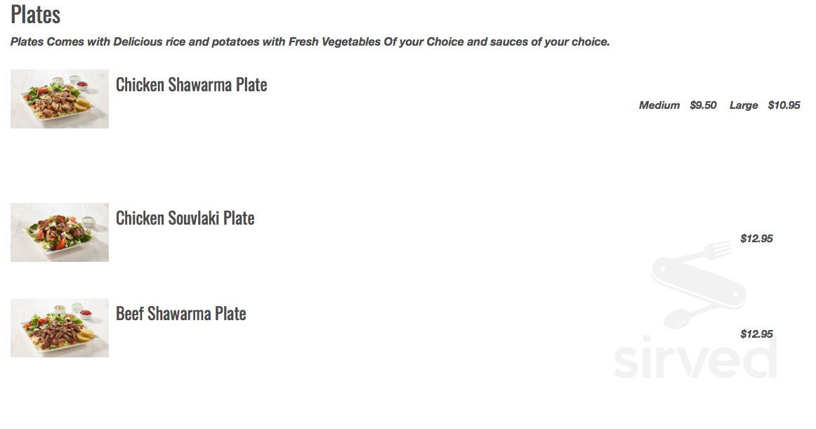 Pita Lite Shawarma menu in North York, Ontario, Canada