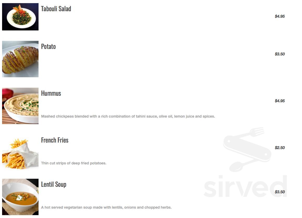 Pita Lite Shawarma menus in Oakville, Ontario, Canada