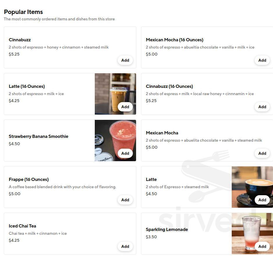 Connection Café menu in El Centro, California, USA