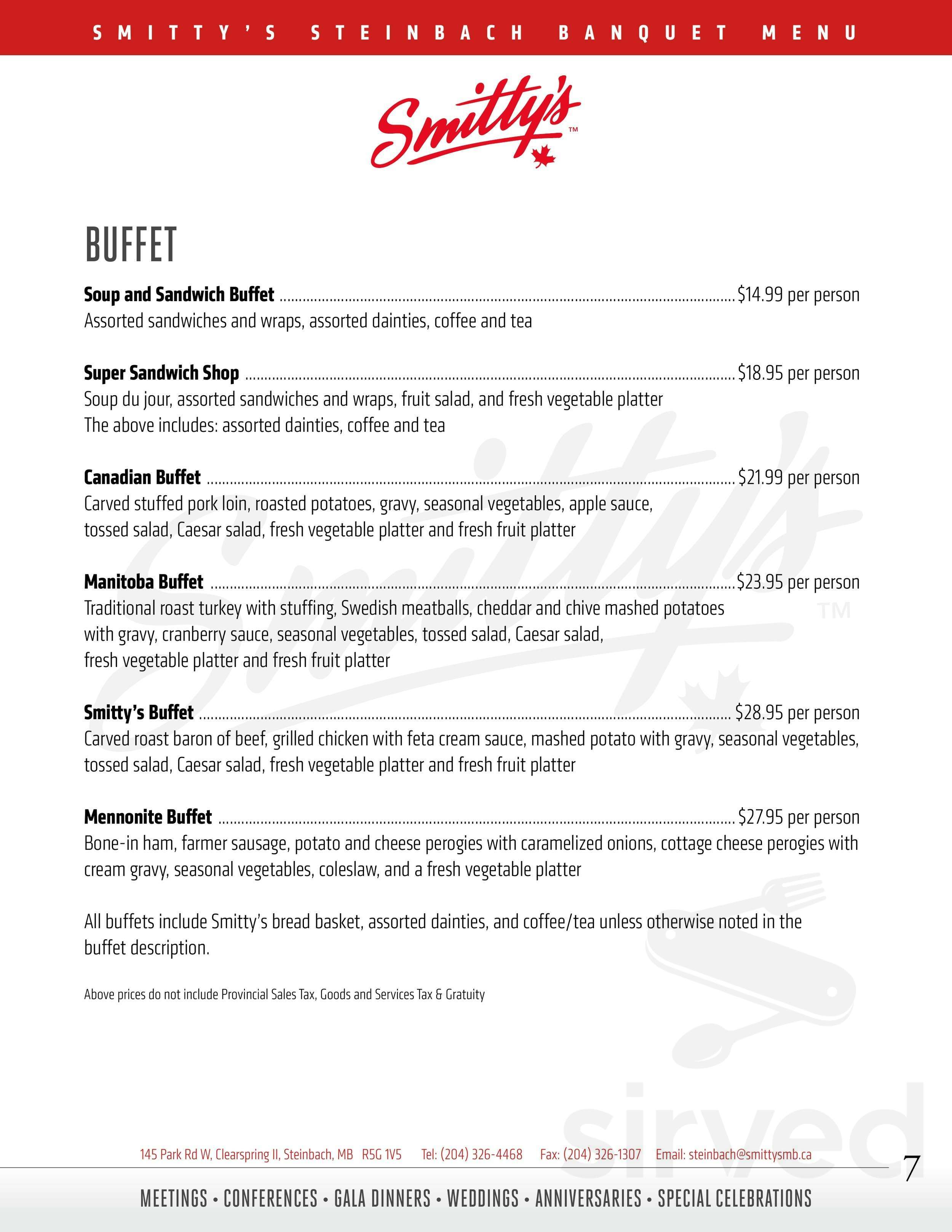 Smitty's Family Restaurant and Lounge Kenaston menu in Winnipeg ...