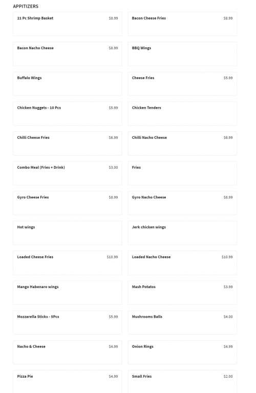 Burger boy lounge menu in Chicago, Illinois, USA