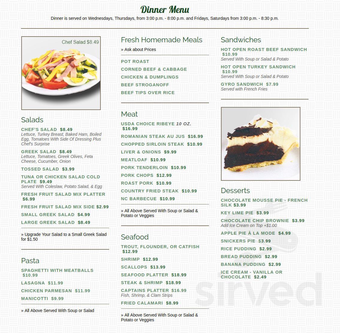 NICK'S DINER menu in Virginia Beach, Virginia, USA
