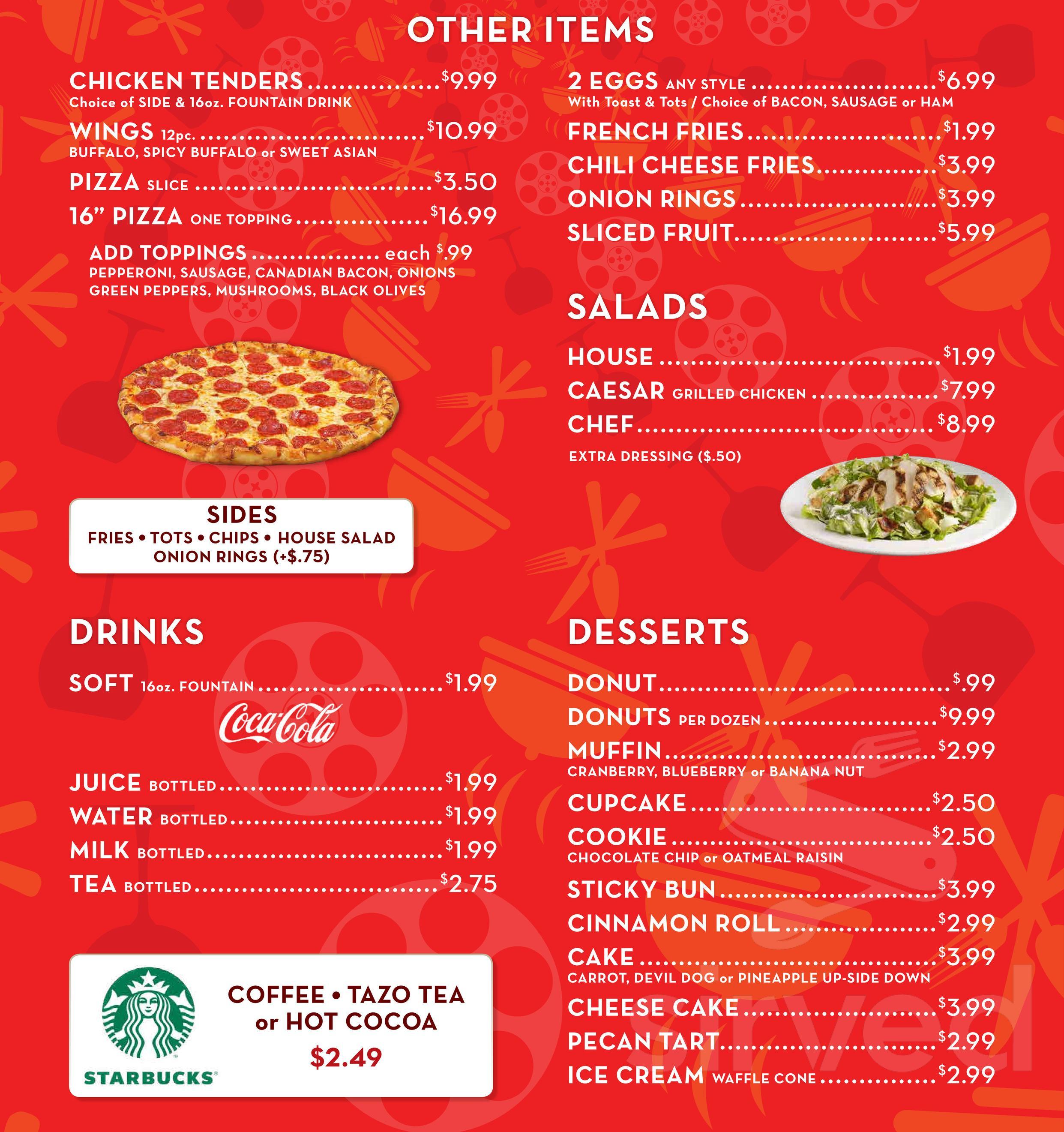 Menu Tunica Resorts MS's Celebrity Grill Sirved