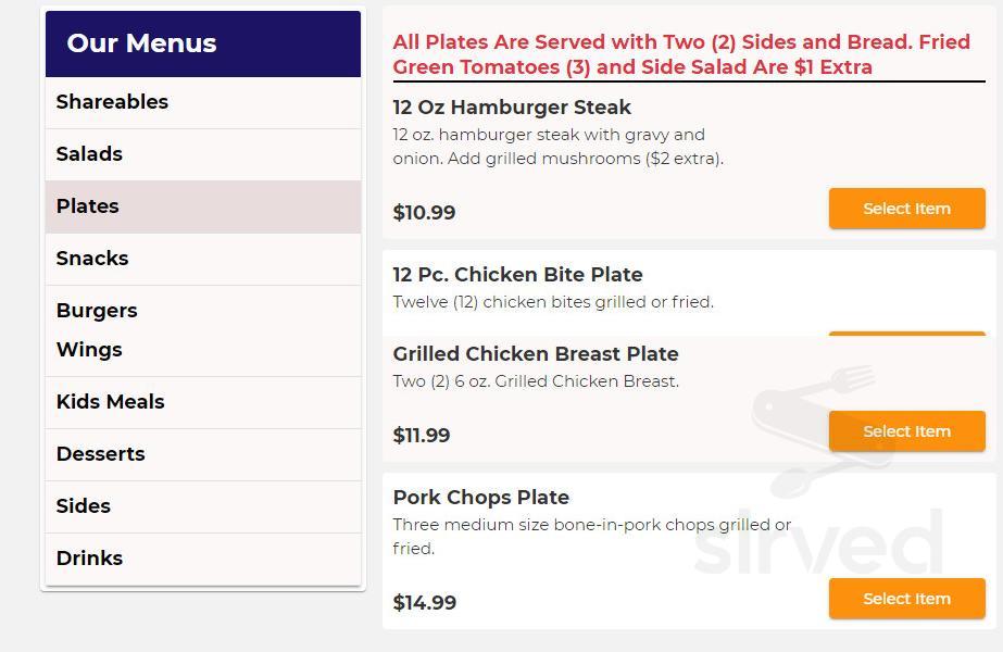 Jumbo's Burgers, Wings & More menu in Pell City, Alabama, USA