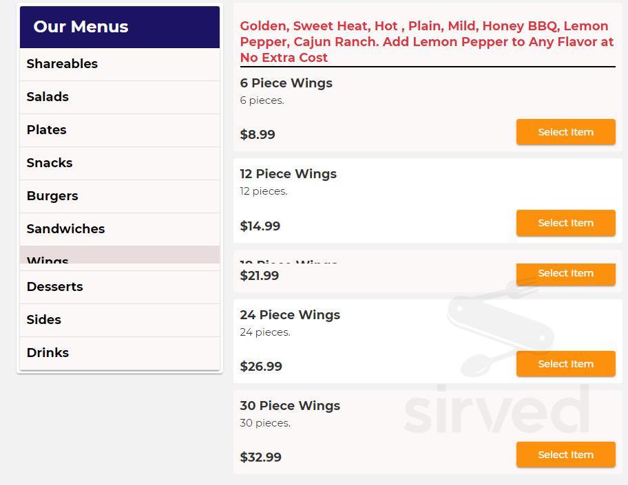 Jumbo's Burgers, Wings & More menu in Pell City, Alabama, USA