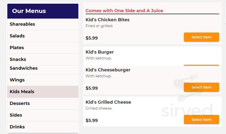 Jumbo's Burgers, Wings & More menu in Pell City, Alabama, USA