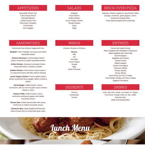 Cindy's Cafe menu in Prattville, Alabama, USA