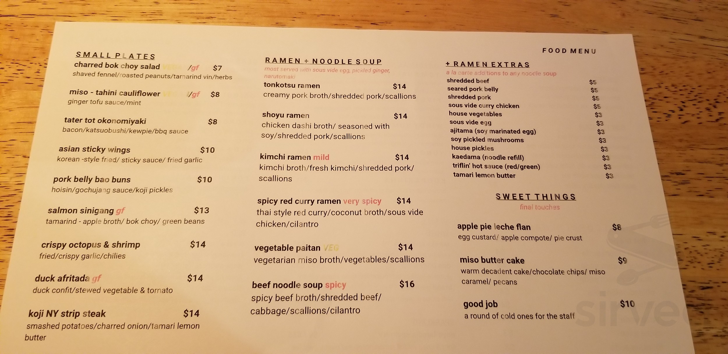 Alkaline menu in Norfolk, Virginia, USA