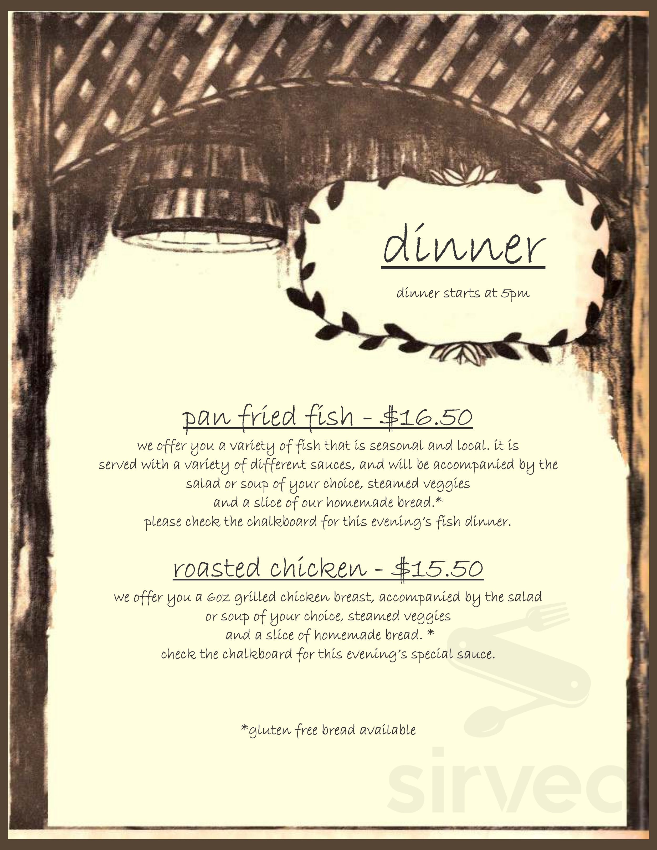 The Yellow Deli menu in Courtenay, British Columbia, Canada