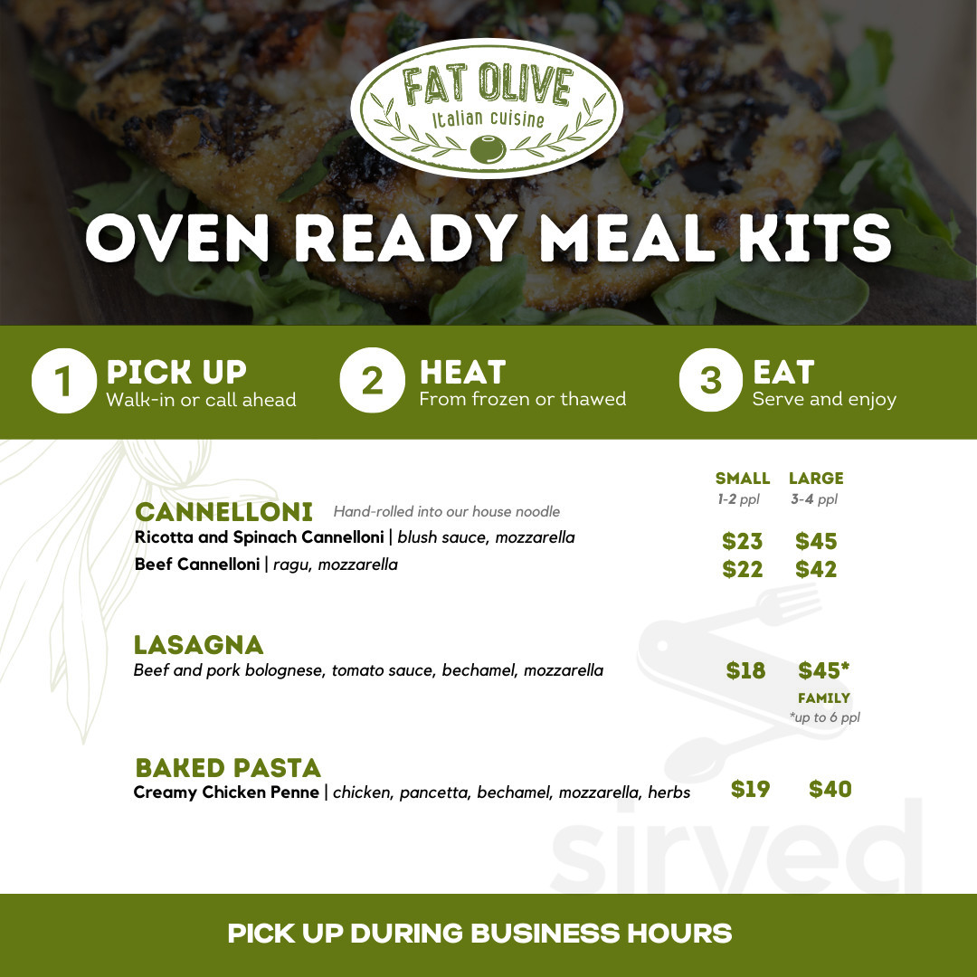 Fat Olive menu in Dorchester, Ontario