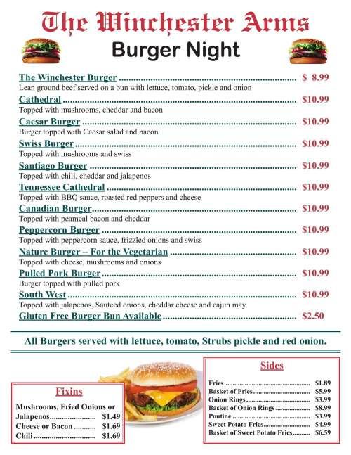Winchester Arms Menu In Dundas Ontario Canada winchester-arms-menu-in-dundas-ontario-canada