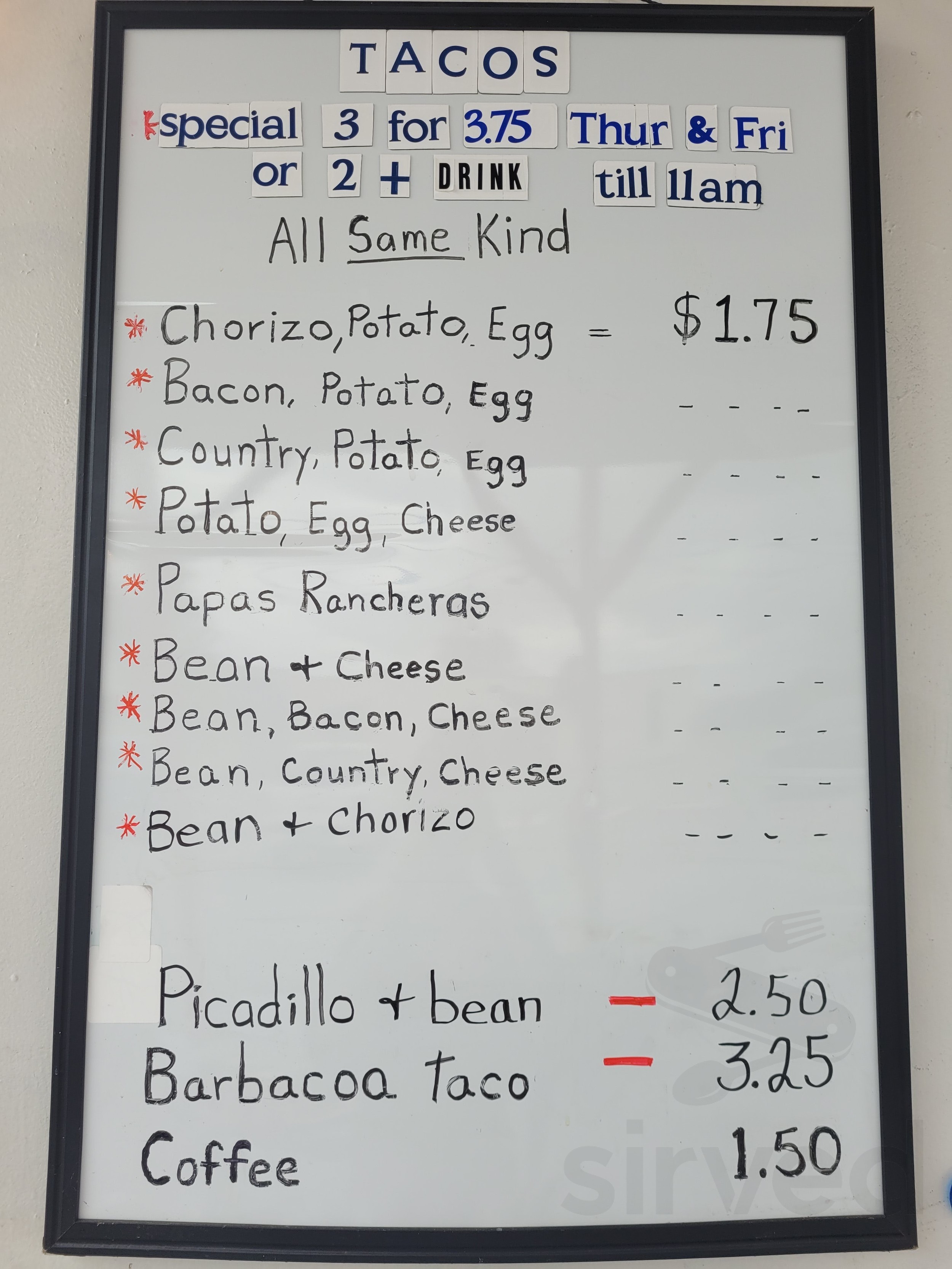 San Antonio Tamales menu in Converse, Texas, USA