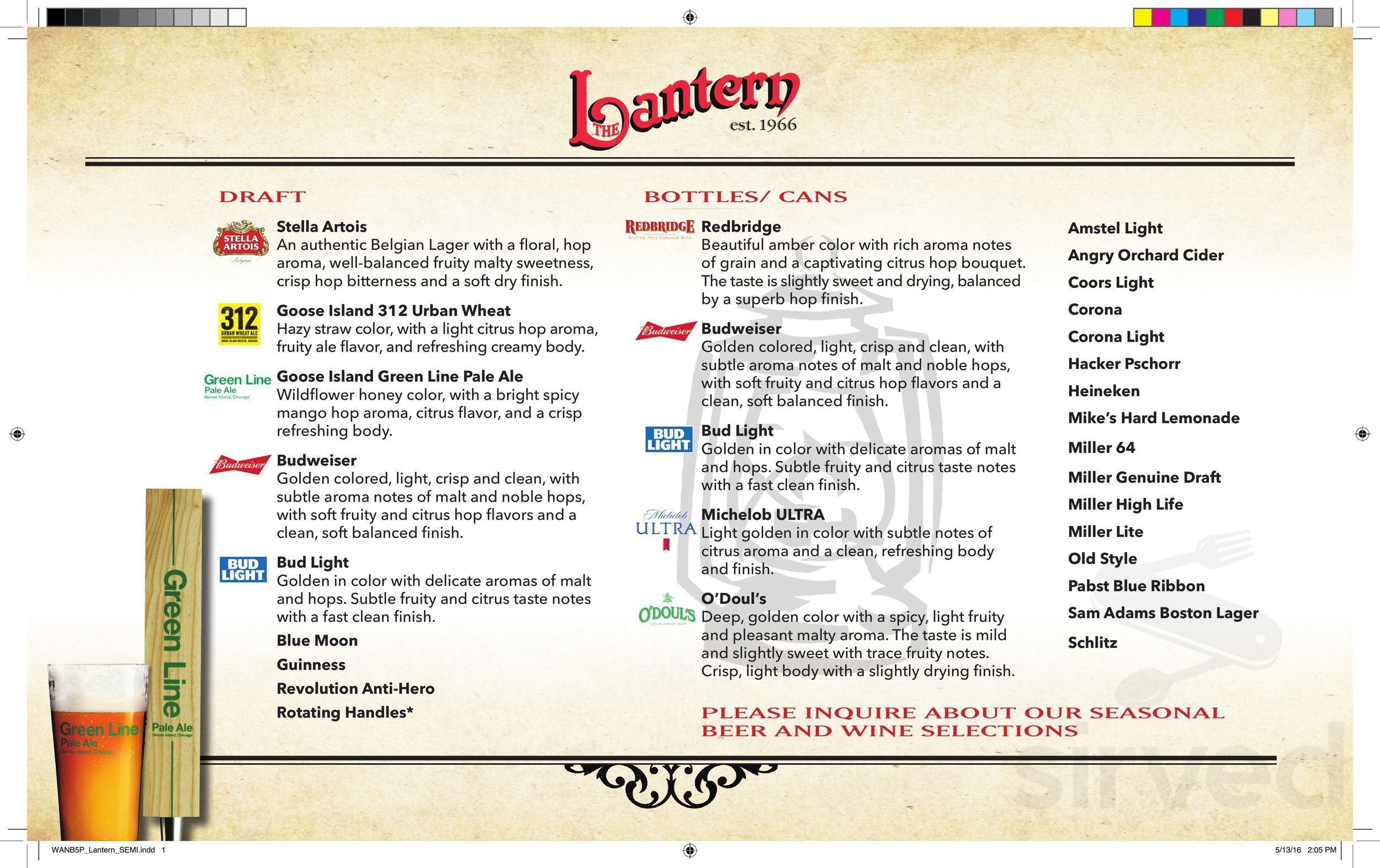 Lantern Menu Lantern menu in Naperville, Illinois, USA