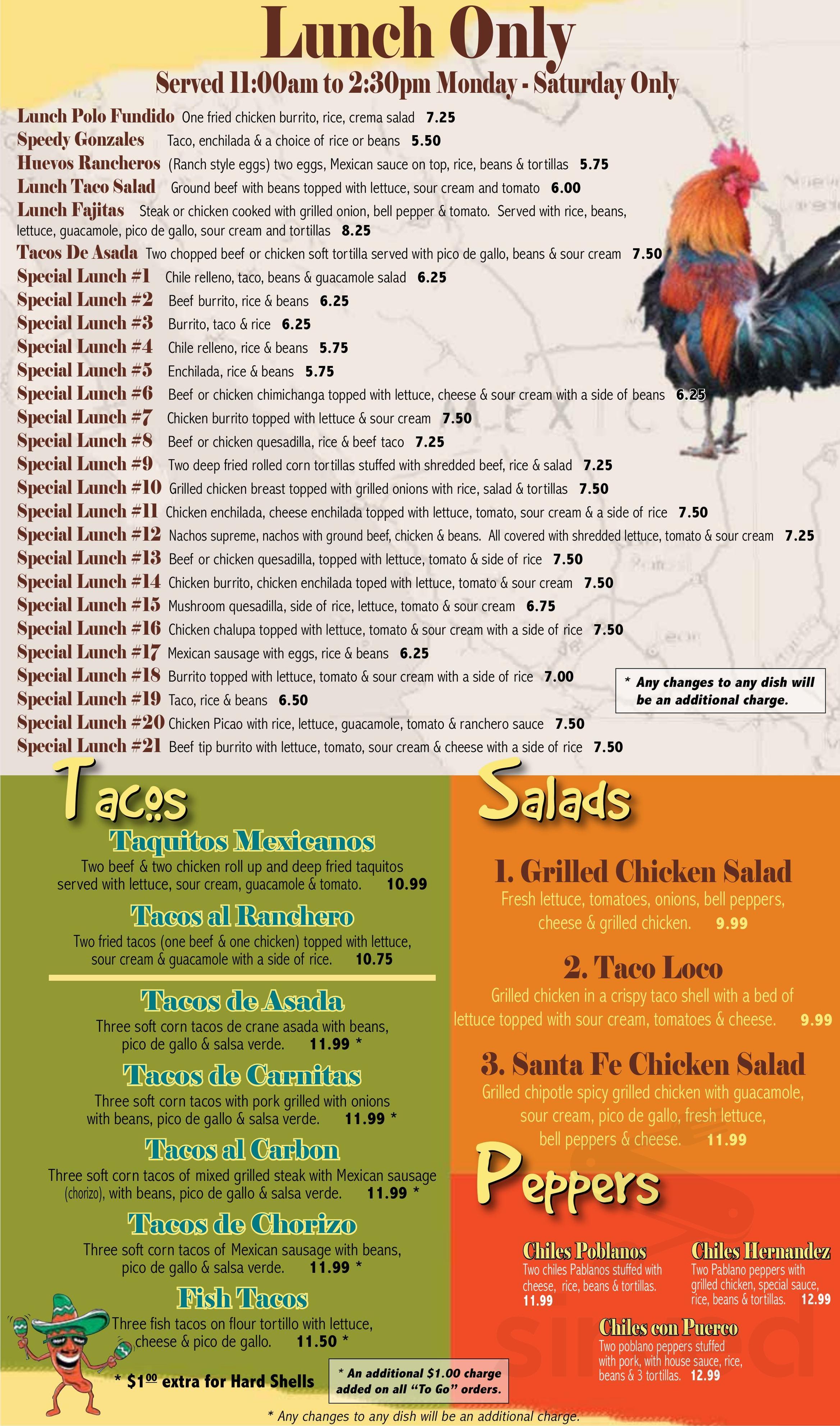 Los Gallos Mexican Grill menu in Rochester, New York, USA